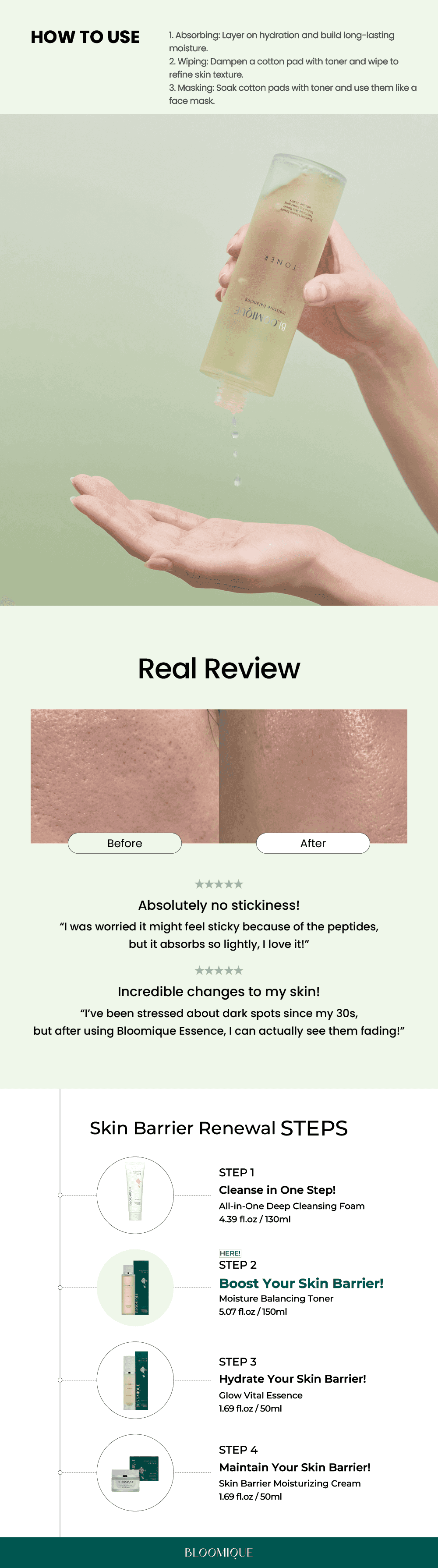 BLOOMIQUE Moisture Balancing Toner 2